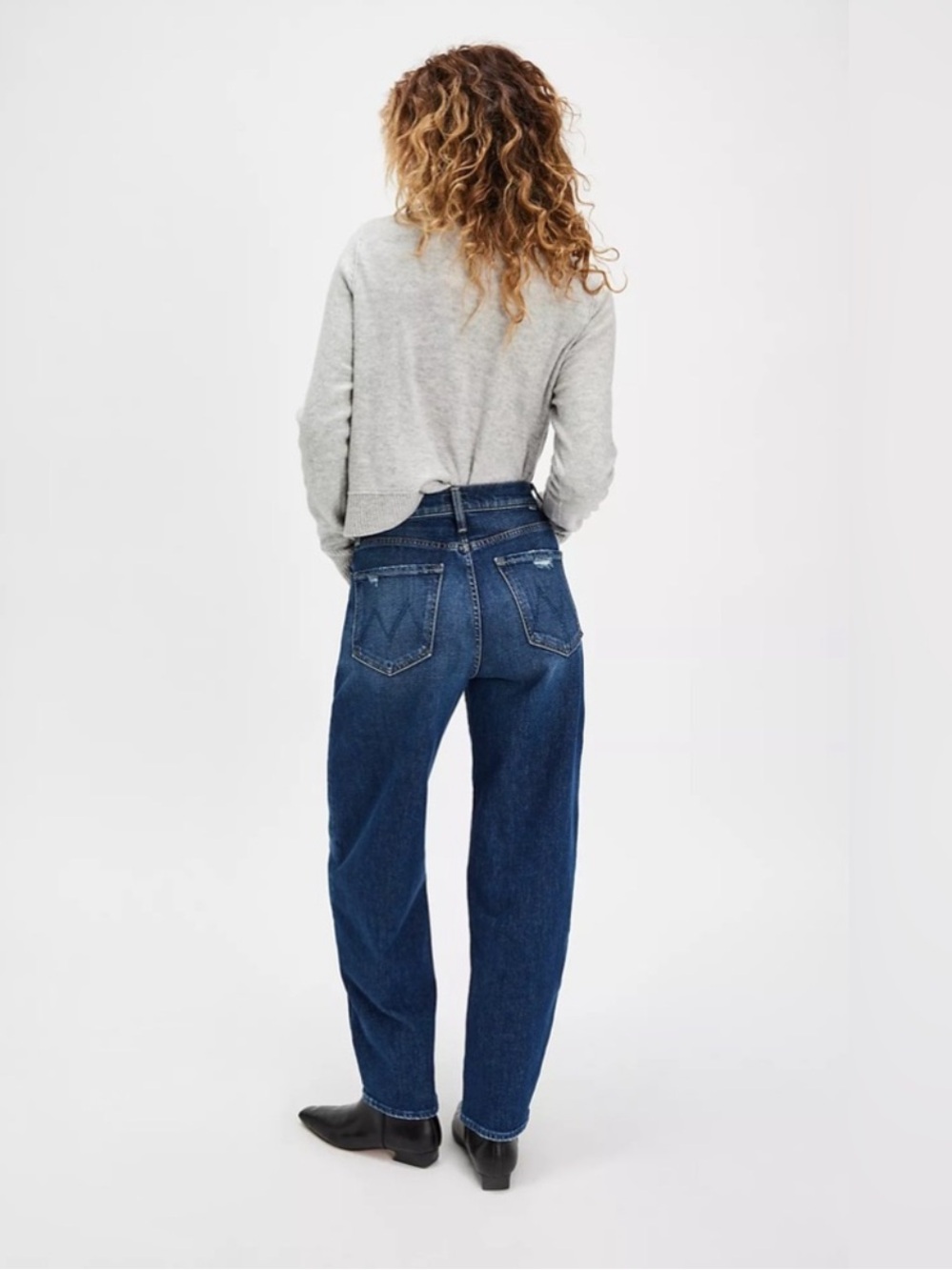 MOTHER Women's Jeans in Dark Blue Wash THE FANGIRL FLOOD - Picture 5 of 11